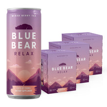 Load image into Gallery viewer, Blue Bear Relax (Mixed Berry Tea) - Relaxation Drink 12 Pack

