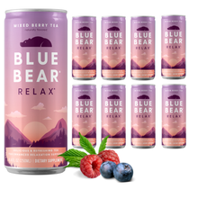 Load image into Gallery viewer, Blue Bear Relax (Mixed Berry Tea) - Relaxation Drink 12 Pack