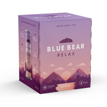 Load image into Gallery viewer, 4-pack of Blue Bear Relax cans.
